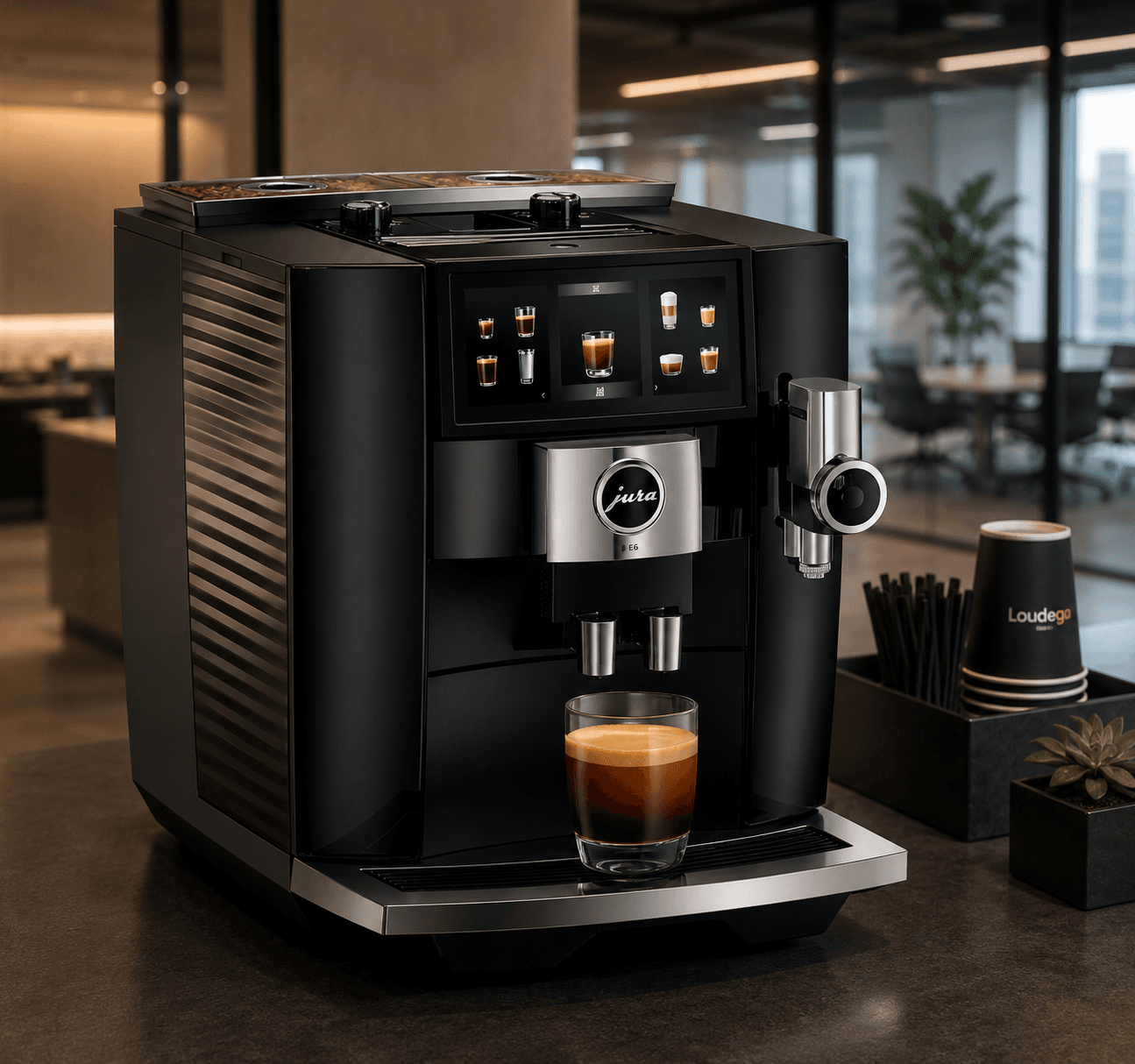 Jura coffee machine in a Louisville office breakroom