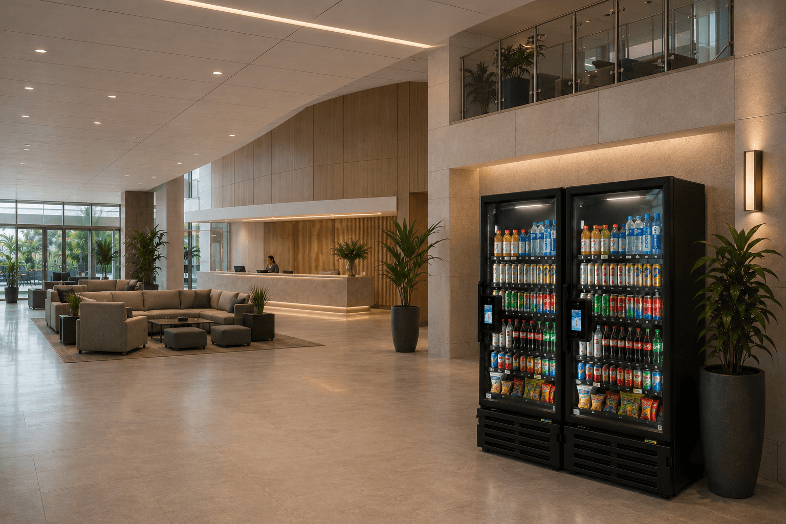 Loudega vending machines installed in a Louisville office lobby